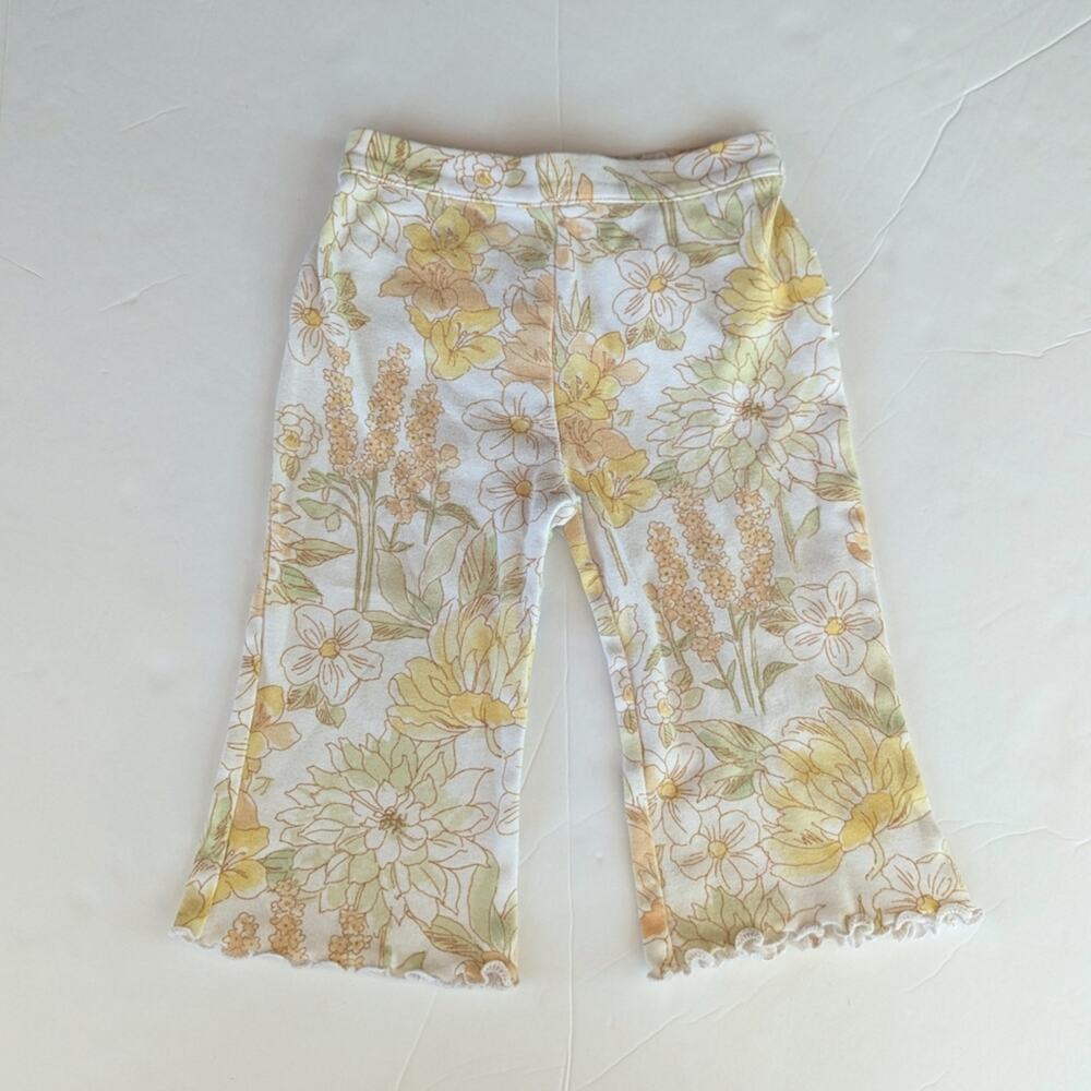 Vtg Y2K Gymboree 12-18m Girls Floral Yellow Pants